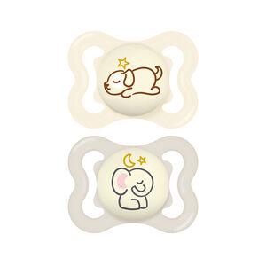 Lot de 2 sucettes silicone Suprême Nuit 2-6M (modèle aléatoire) 