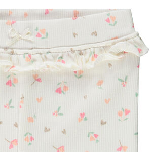 Caleçon long côtelé imprimé fantaisie pour bébé fille 