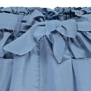 Short taille haute en twill avec ceinture à nouer pour fille 