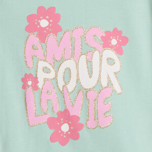 T-shirt manches longues à print pailleté pour fille 