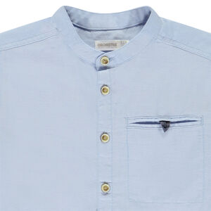 Chemise manches longues unie à col mao pour garçon 