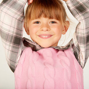 Chemise manches longues à carreaux 2 en 1 fille 