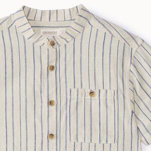 Chemise manches courtes rayée à poche garçon 
