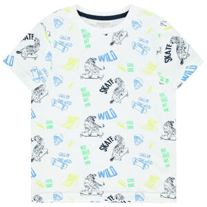 T-shirt en coton manches courtes imprimé all-over pour garçon 