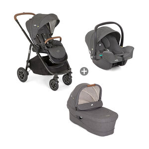 Poussette trio Versatrax + nacelle Ramble XL + coque i-Snug 2 shell gray 