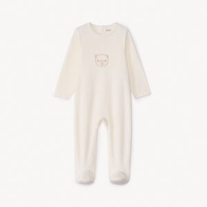 Dors-bien en velours avec animal brodé pour bébé garçon 