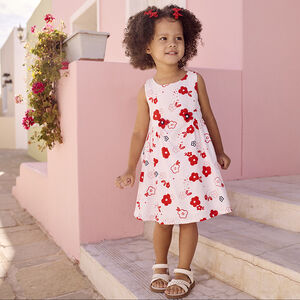 Robe sans manches imprimé fleurs pour bébé fille 