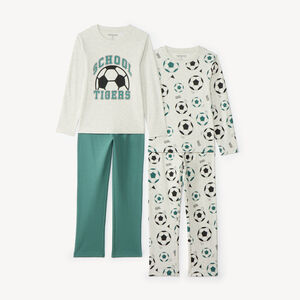 Set de 2 pyjamas longs garçon motif football 
