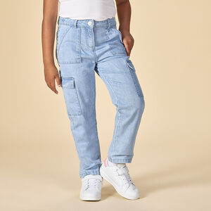 Jean droit cargo pour fille 