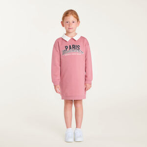 Robe effet sweat fille avec col chemise  