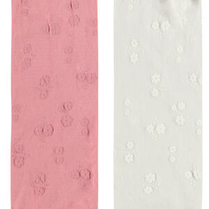 Lot de 2 collants fins fleuris pour bébé fille 