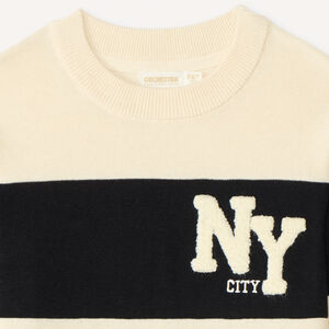Pull garçon en tricot avec broderie bouclette 