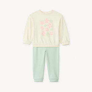 Ensemble jogging molleton print fleurs pour bébé fille 