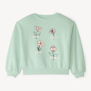Sweat en molleton print fleuri pour fille 
