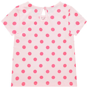 T-shirt manches courtes à pois et print Marie Aristochats Disney 