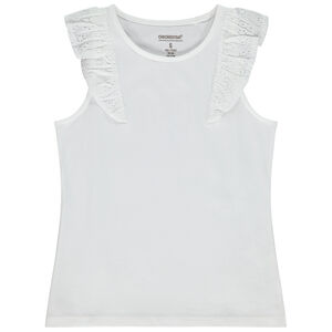 Débardeur à volants en broderie anglaise pour fille 