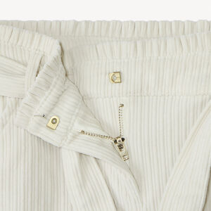 Pantalon palazzo en velours côtelé et ceinturé pour fille 