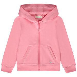 Gilet à capuche en molleton uni pour fille 