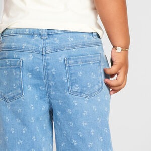 Jean large imprimé fleurs pour bébé fille 