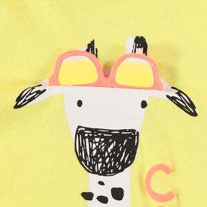 T-shirt manches courtes print girafe à lunettes 