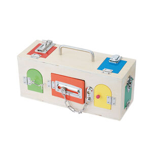 Boîte à multiples verrous en bois Montessori 