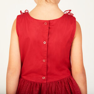 Robe de fête sans manches à froufrous pailletés fille 