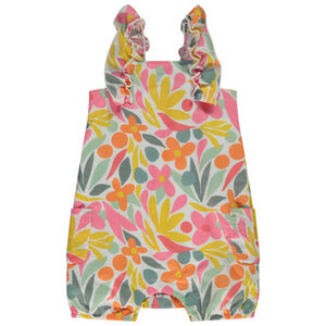 Combishort à volants imprimé floral pour bébé fille 