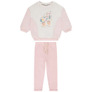 Ensemble jogging molleton print roller pour bébé fille 