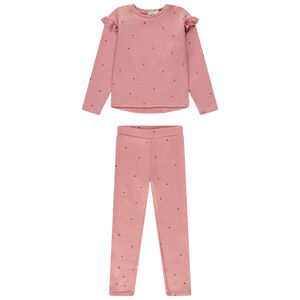 Ensemble 2 pièces imprimé coeurs pour fille 