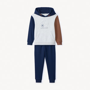 Ensemble sweat + jogging fantaisie colorblock pour garçon 