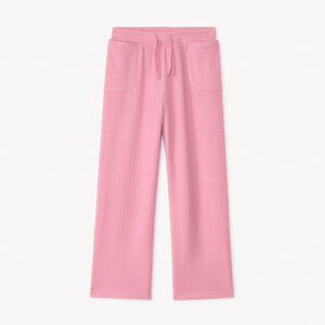 Pantalon large en jacquard uni pour fille 