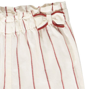 Short à rayures avec noeud à la taille pour bébé fille 