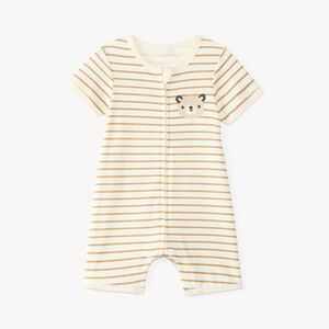 Combishort à rayures print ourson pour bébé garçon 