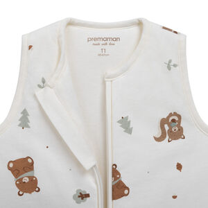 Gigoteuse TOG 3 en jersey imprimé animaux Roi des Forêts écru 