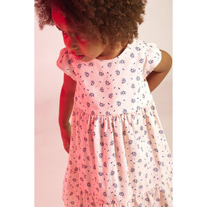 Robe manches courtes en popeline avec dos fantaisie pour bébé fille 