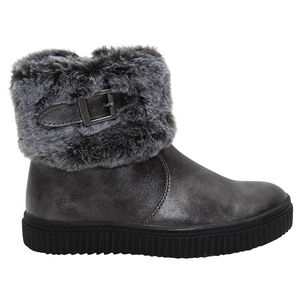 1/2 bottes irisées avec col en fausse fourrure et doublure chaude 