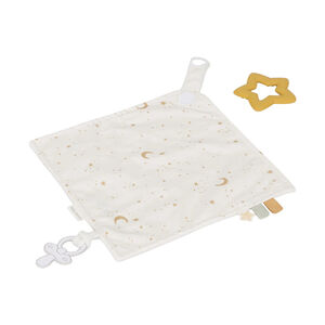 Doudou Newborn Naturals carré avec jouet de dentition  