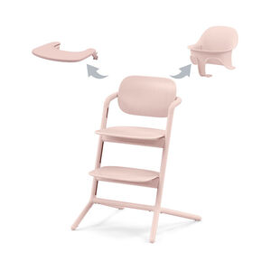 Chaise haute évolutive Lemo 3 en 1 pearl pink 