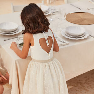 Robe effet 2-en-1 avec dos nu en forme de cœur pour fille 