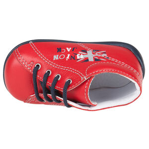 Bottillons à lacets en cuir avec inscription printée 