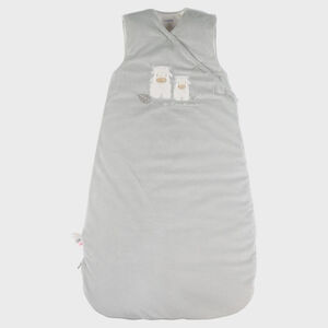 Gigoteuse veloudoux sans manches 100cm Flufy Sauge Ecru 