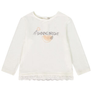 T-shirt manches longues à message pour bébé fille 