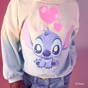 Sweat molleton effet dégradé Stitch Disney pour bébé fille 