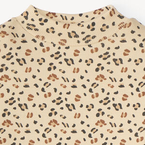 Sous-pull col cheminée fille motif léopard 