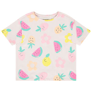 T-shirt manches courtes imprimé fantaisie pour fille 