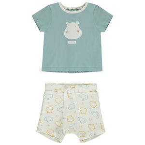 Ensemble 2 pièces motif hippopotame pour bébé garçon 