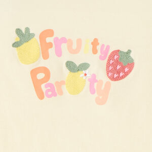 T-shirt manches courtes broderie fruits pour bébé fille 