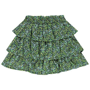 Jupe volantée effet froissé à imprimé floral pour fille 