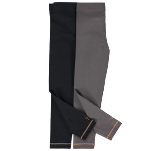 Lot de 2 leggings unis à surpiqûres pour filles 