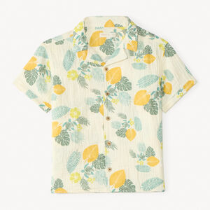 Chemise manches courtes motifs tropicaux pour garçon 